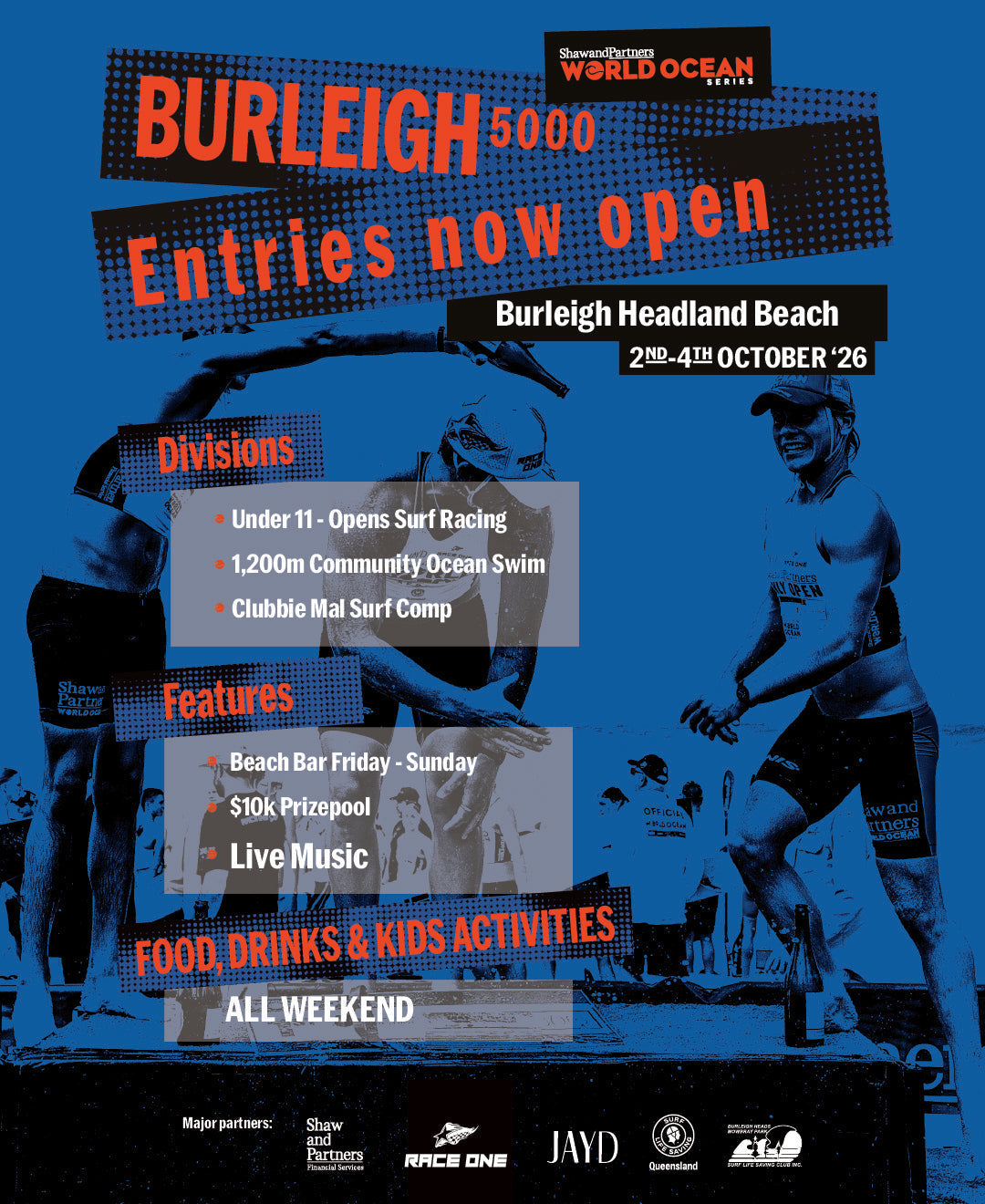 ENTRIES ARE NOW OPEN - SHAW AND PARTNERS WORLD OCEAN SERIES BURLEIGH 5000
